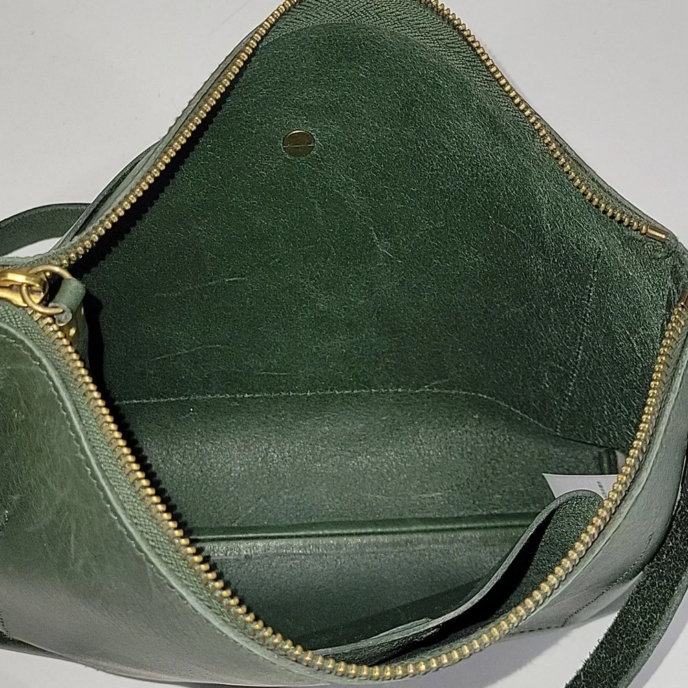 Madewell Dark Green Leather Crossbody Shoulder Bag - Picture 9 of 14